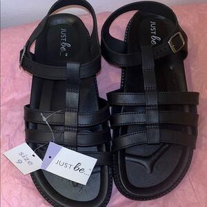 Just Be Classic Black Women Sandals
